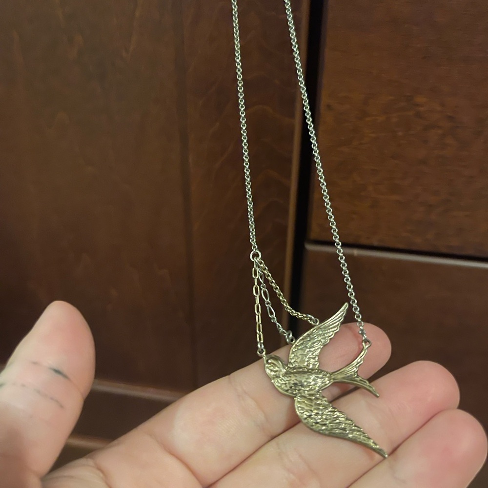 Gold Bird Pendant Necklace